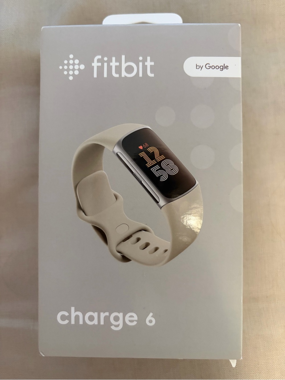 NWT Fitbit Charge 6 Fitness Tracker Silver Case Porcelain Band Unopened
